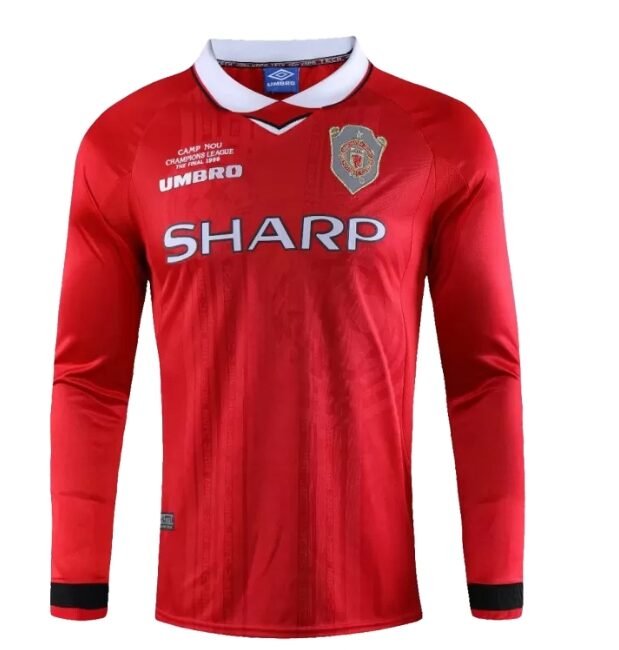 Manchester United Home Long Sleeves Retro Jersey 1999/00