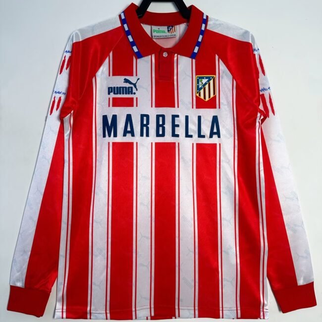 Atletico Madrid Home Long Sleeve Retro Jersey 1994/95