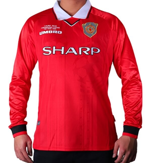 Manchester United Home Long Sleeves Retro Jersey 1999/00