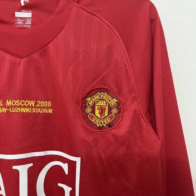 Manchester United Home Long Sleeves Retro Jersey 2007/08-Champions League Final
