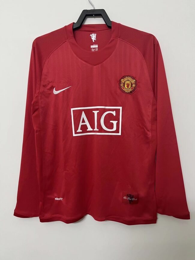 Manchester United Home Long Sleeves Retro Jersey 2007/08